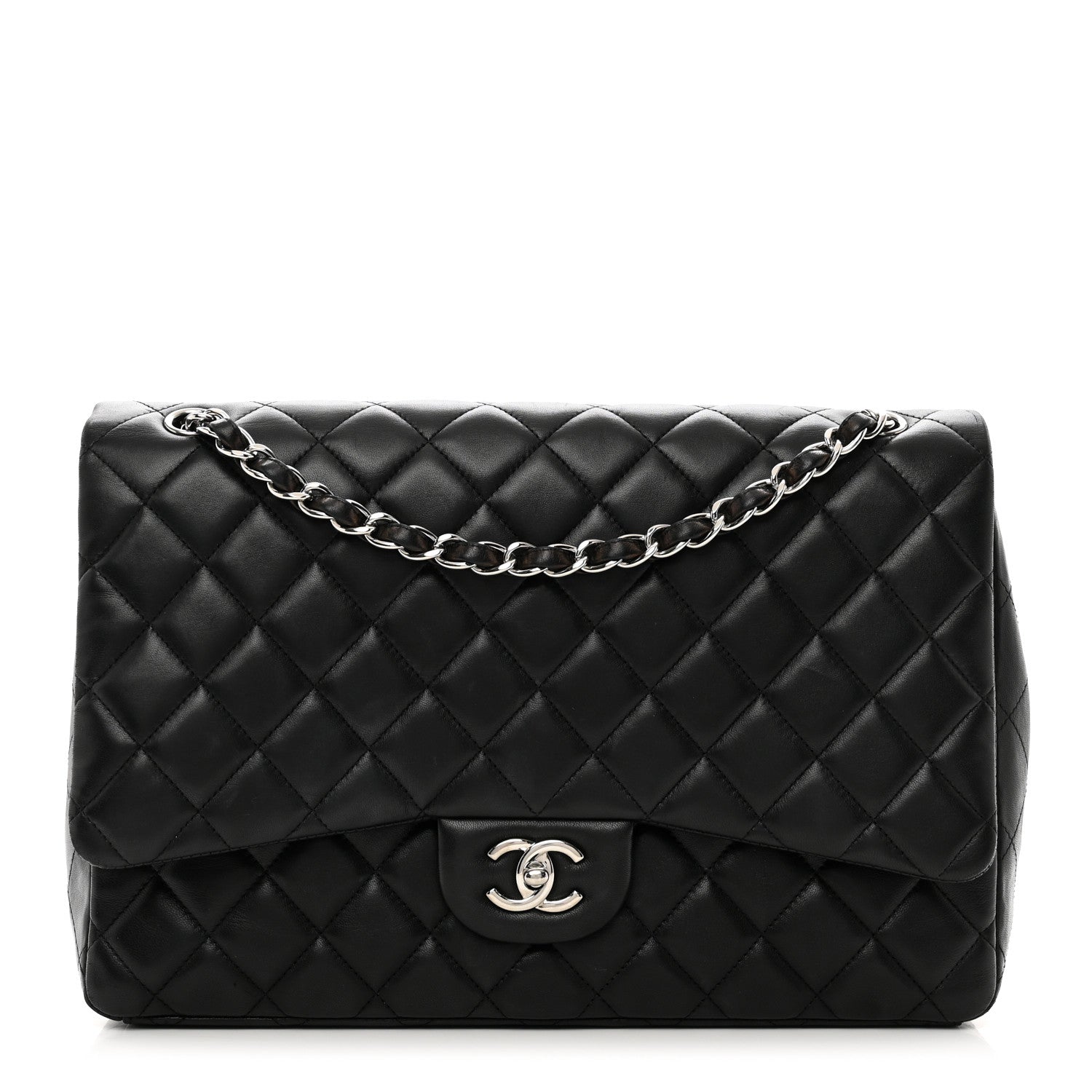 Chanel Lambskin Quilted Maxi Single Flap Black 1 of 12