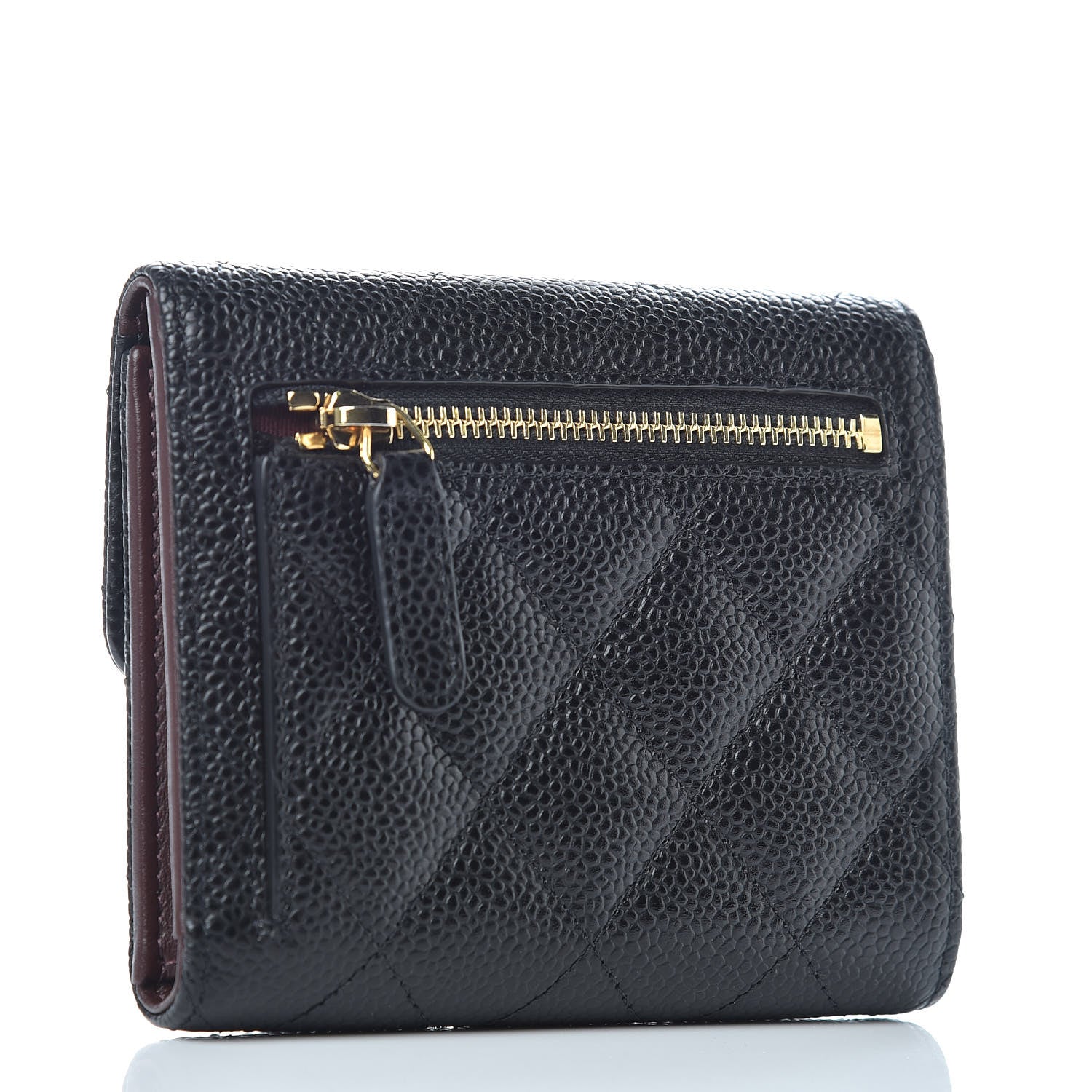 Chanel Caviar Quilted Compact Flap Wallet Black 3 of 9