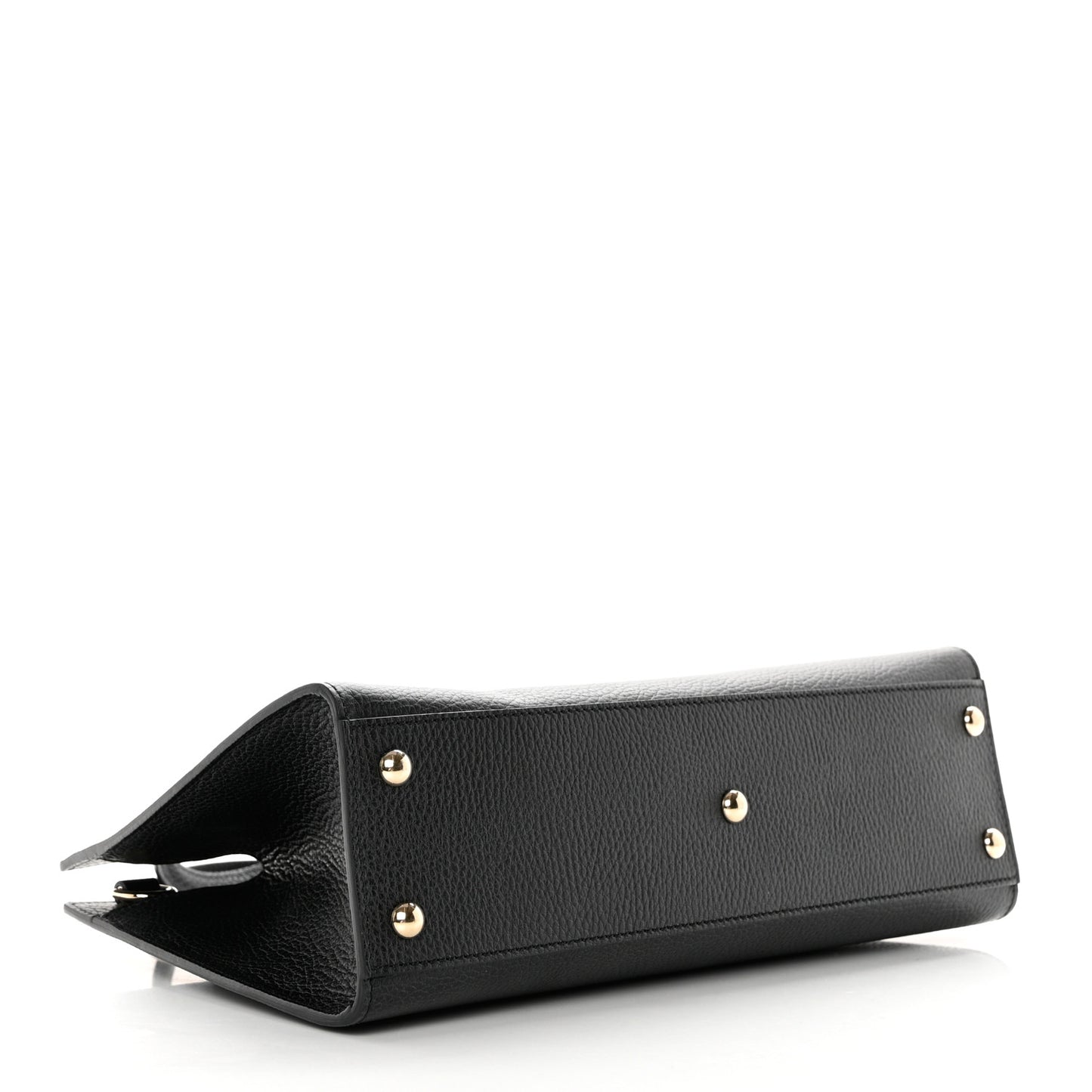 Pebbled Calfskin Medium Soho Top Handle Satchel Black
