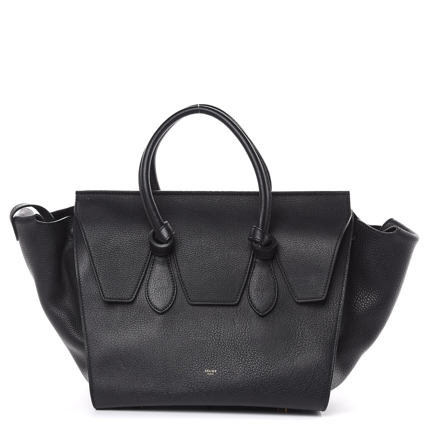 Celine Crisped Calfskin Medium Tie Knot Tote Black 1 of 17