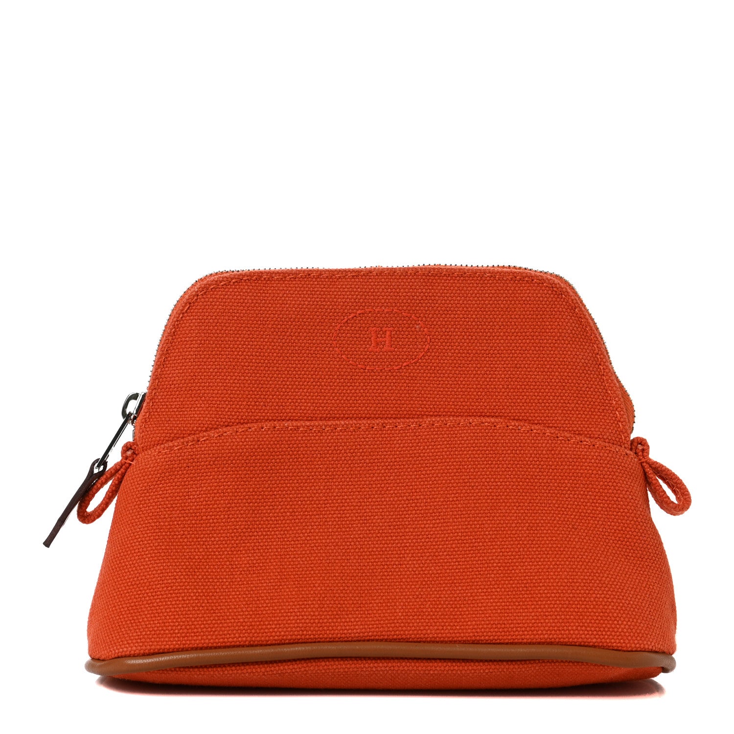 Hermes Cotton Canvas Mini Bolide Travel Cosmetic Pouch Feu 1 of 6