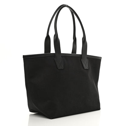 Balenciaga Cotton Canvas Calfskin Cities Paris Jumbo Small Tote Bag Black White 3 of 10