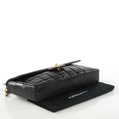 Chanel Lambskin Quilted East West Chocolate Bar Flap Black 7 of 18