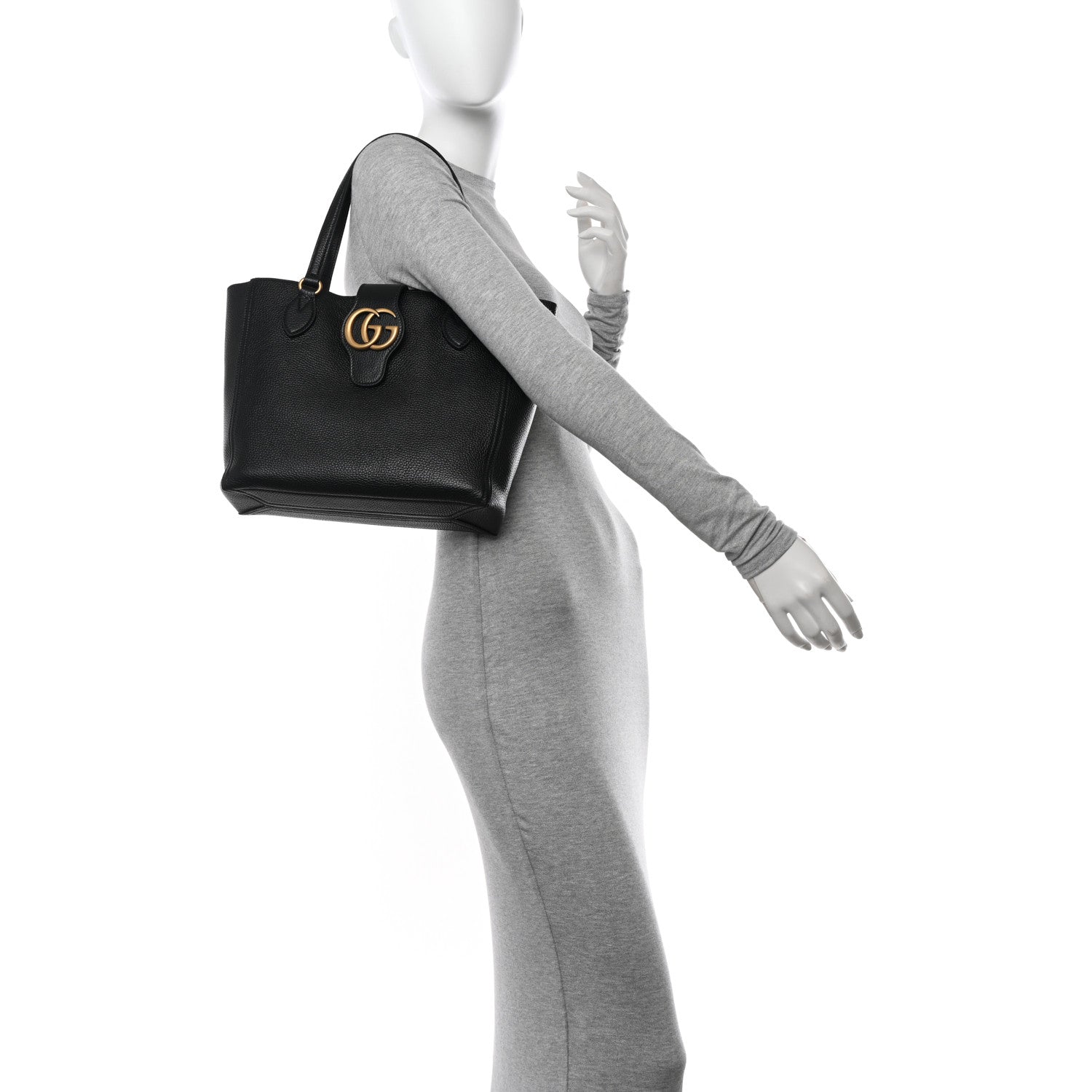Gucci Grained Calfskin Small Dahlia Tote Black 2 of 13