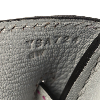 Hermes Chevre Mysore Horseshoe Birkin 30 Bleu Hydra Gris Perle Rose Shocking 7 of 13