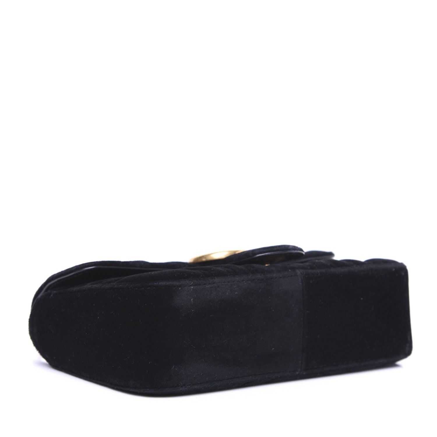 Gucci Velvet Matelasse Mini GG Marmont Shoulder Bag Black 4 of 14