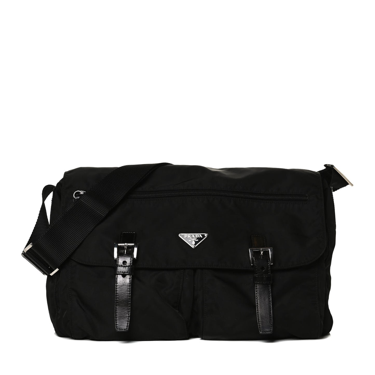 Nylon Vela Messenger Bag Black