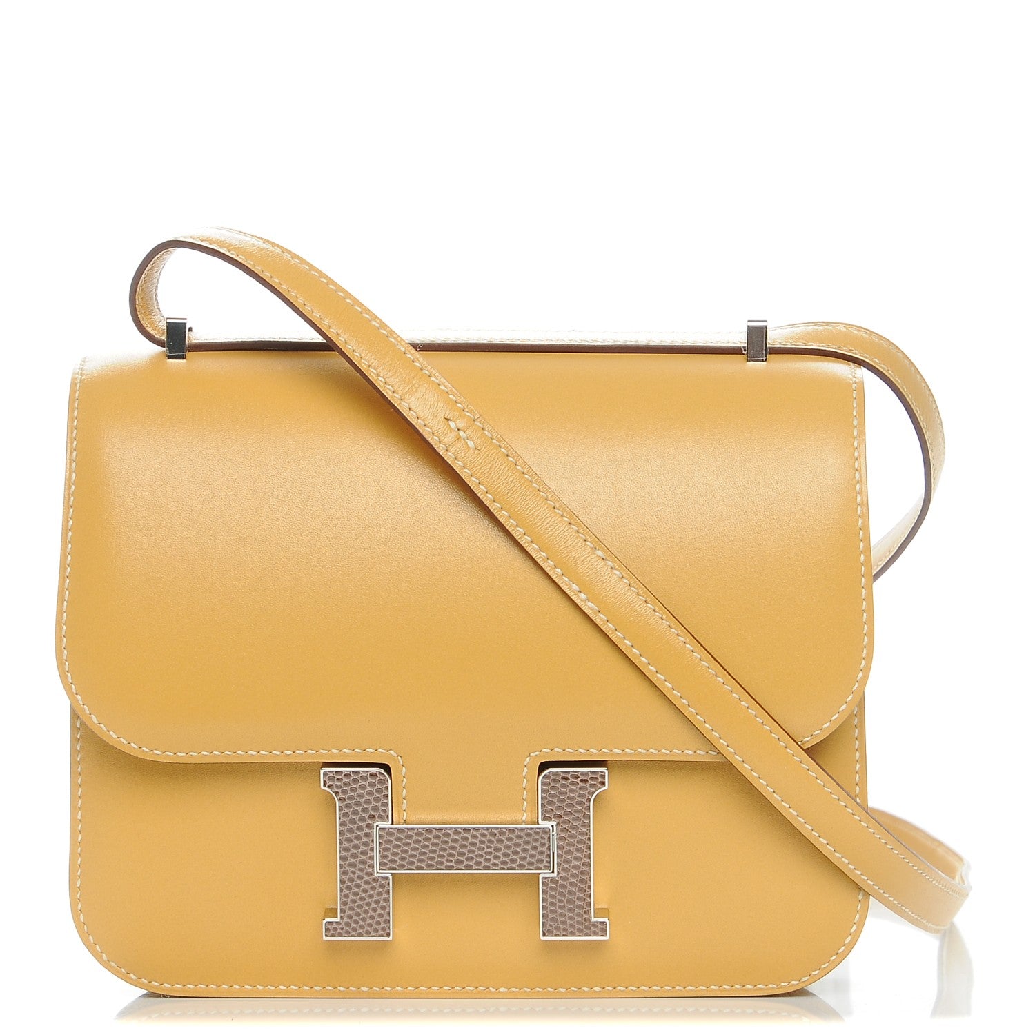 Hermes Tadelakt Lizard Constance 18 Paille Ficelle 1 of 21