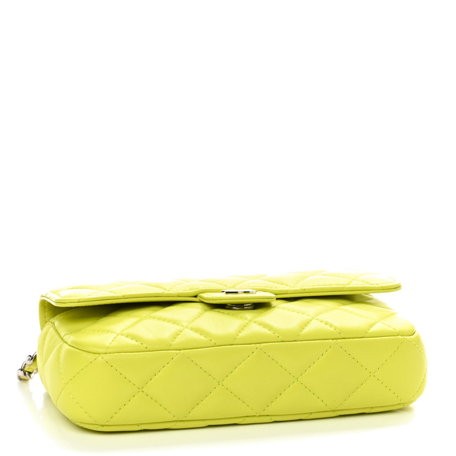 Chanel Lambskin Quilted Flap Phone Holder With Chain Yellow 3 of 10