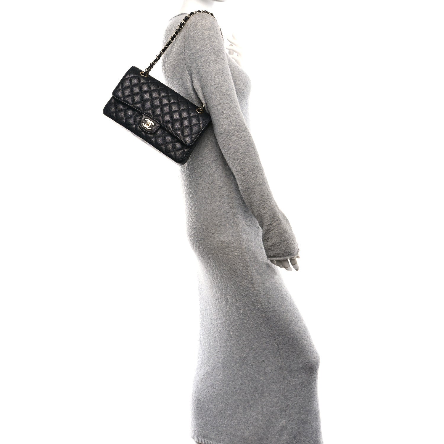Chanel Caviar Quilted Medium Double Flap Black 2 of 10