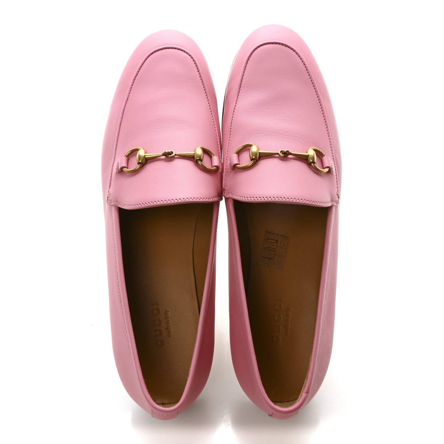 Gucci Betis Glamour Calfskin Womens Jordaan Loafers 39.5 Butterfly Pink 2 of 9