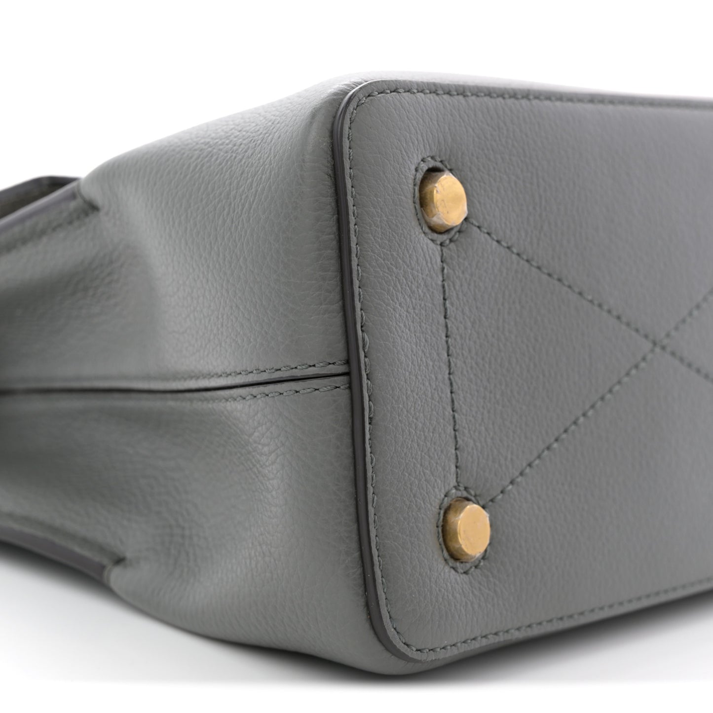 Small Classic Grain Calfskin Mini Seaton Grey
