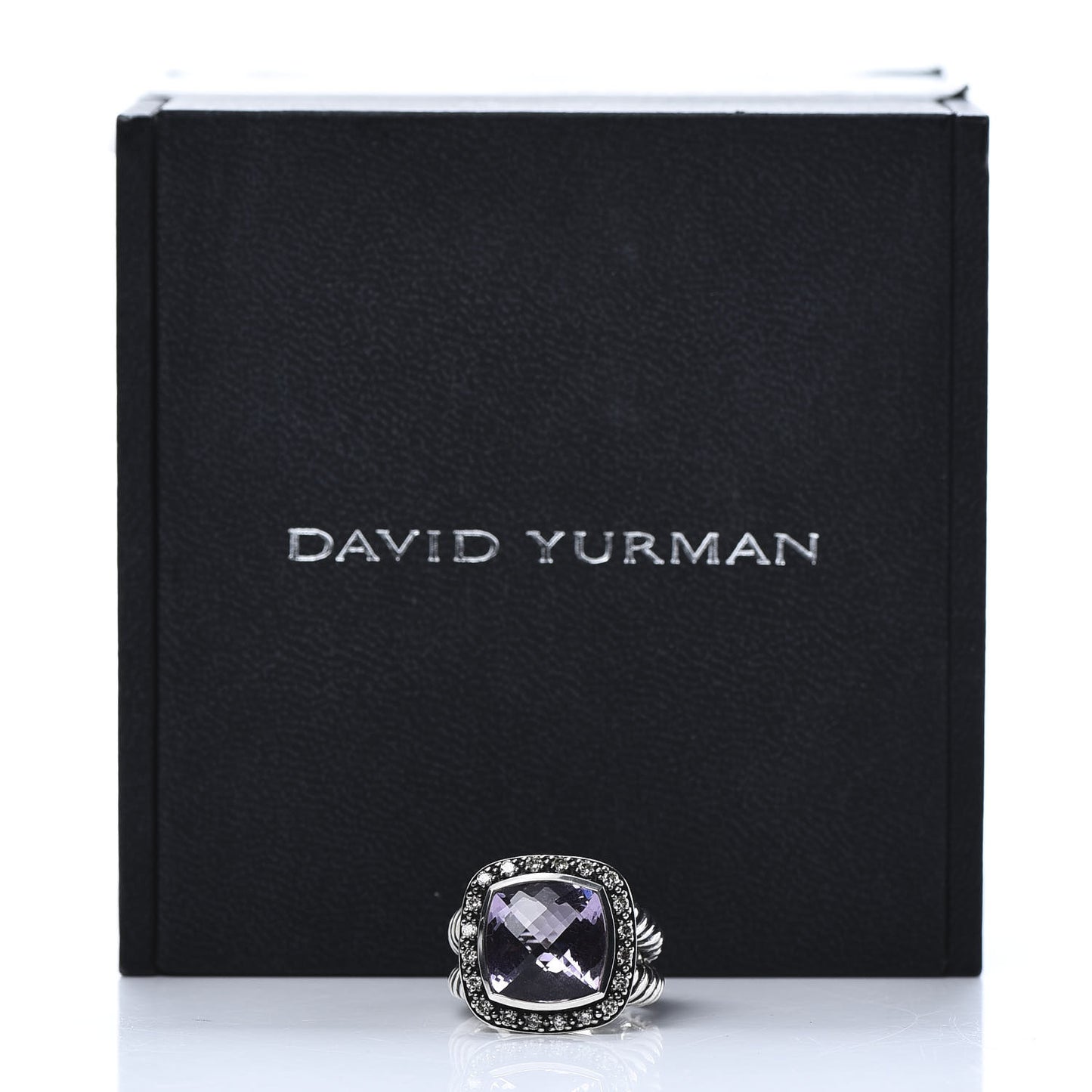 Sterling Silver Diamond Amethyst 11mm Albion Ring 49 5