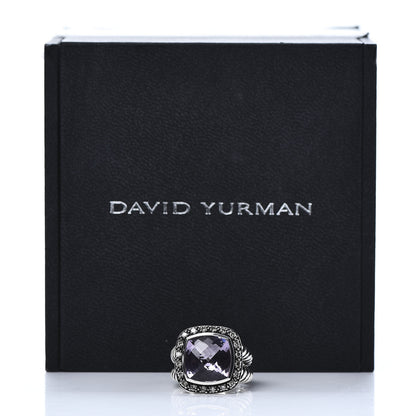 David Yurman Sterling Silver Diamond Amethyst 11mm Albion Ring 49 5 6 of 6
