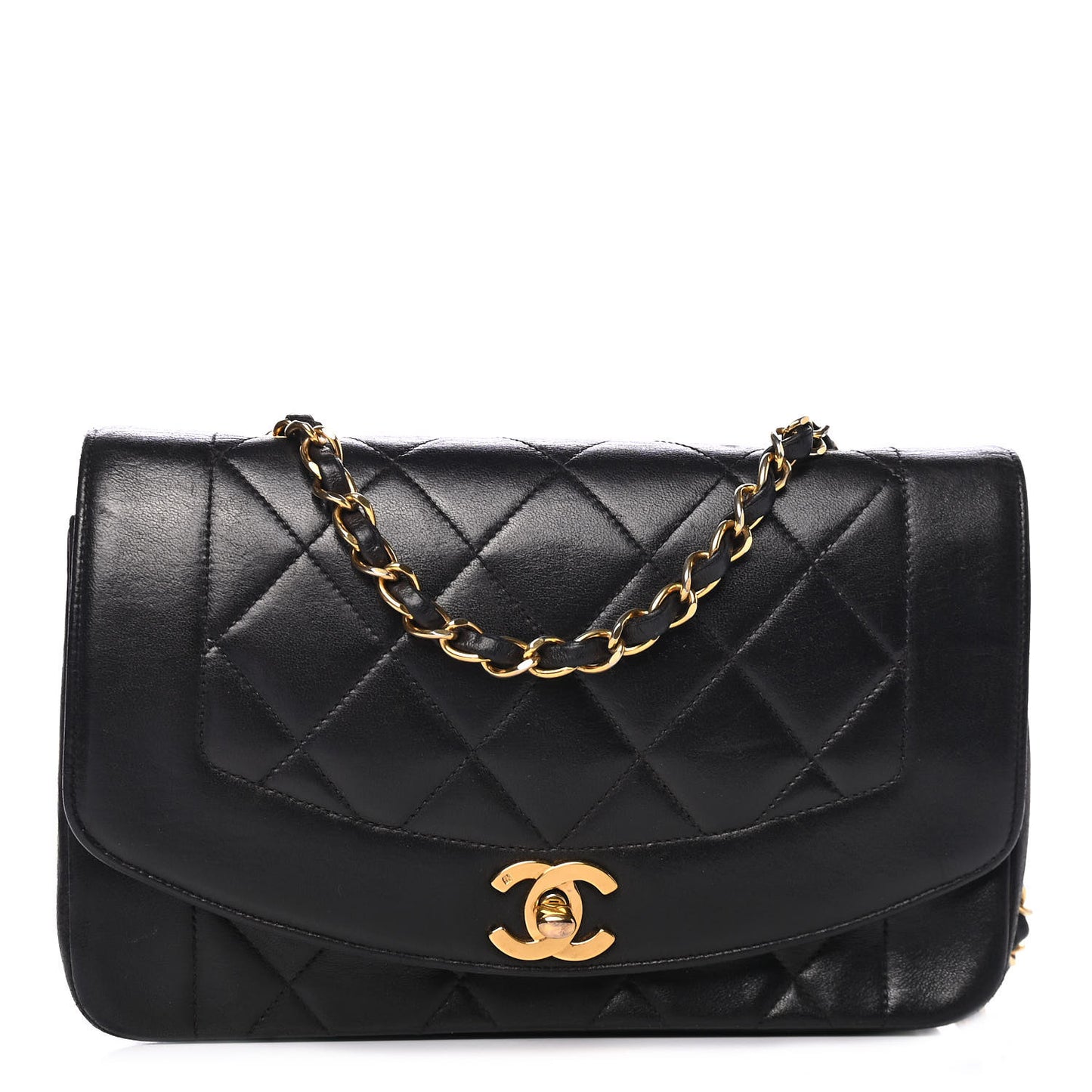 Lambskin Quilted Small Single Flap Black