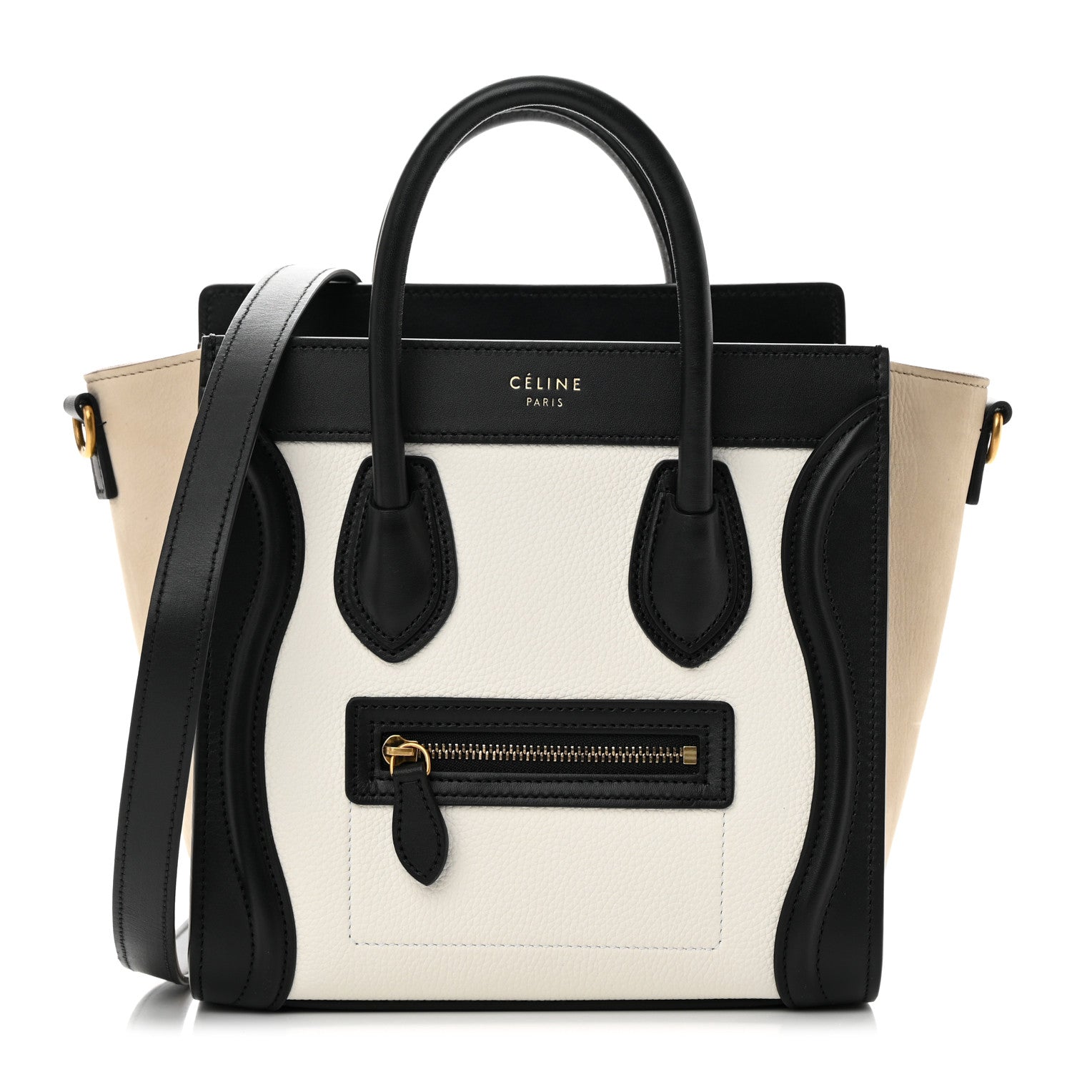 Celine Baby Grained Calfskin Nubuck Nano Tri-Color Luggage White Light Taupe 1 of 11