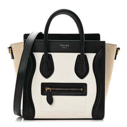 Celine Baby Grained Calfskin Nubuck Nano Tri-Color Luggage White Light Taupe 1 of 11