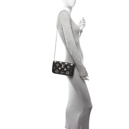 Louis Vuitton Empreinte Monogram Giant Felicie Pochette Black Beige 2 of 12