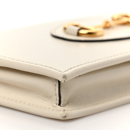 Gucci Boarded Plutone Calfskin Horsebit 1955 Wallet On Chain Mystic White 7 of 9