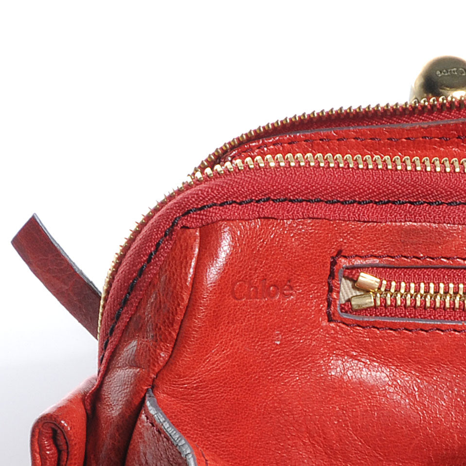 Leather Heloise Satchel Red