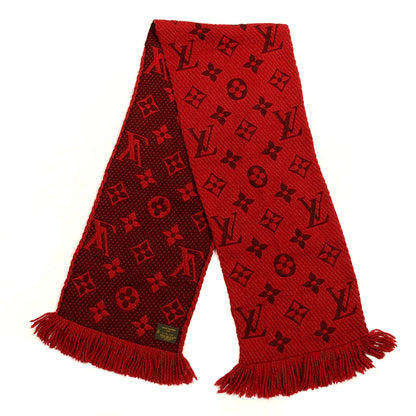 Louis Vuitton Wool Silk Logomania Scarf Rubis 2 of 3