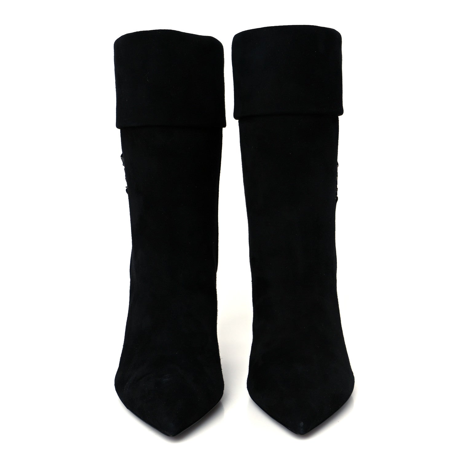 Saint Laurent Kid Scamosciato Niki 85 Wedge Booties 36 Black 3 of 10