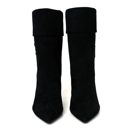 Saint Laurent Kid Scamosciato Niki 85 Wedge Booties 36 Black 3 of 10