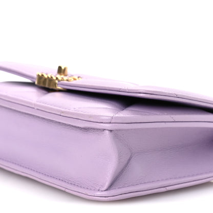 Chanel Lambskin Quilted Chanel 19 Wallet On Chain WOC Light Purple 11 of 11