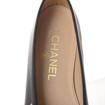 Chanel Lambskin Patent CC Cap Toe Ballerina Flats 36 Black 9 of 11