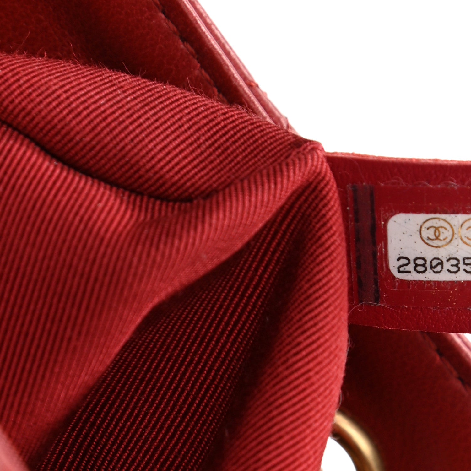Chanel Calfskin Stitched Small Egyptian Amulet Drawstring Bag Red 6 of 10