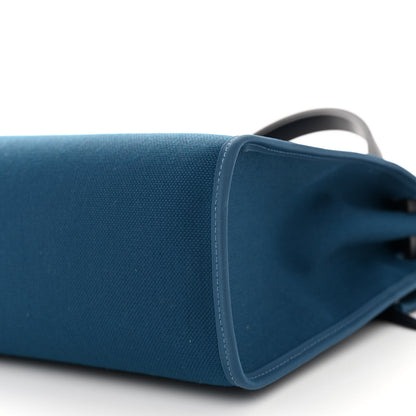 Hermes Military Toile Vache Hunter Herbag Zip PM 31 Black Blue De Malte 8 of 9