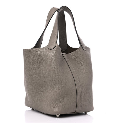 Hermes Taurillon Maurice Picotin Lock 18 PM Gris Asphalte 3 of 10