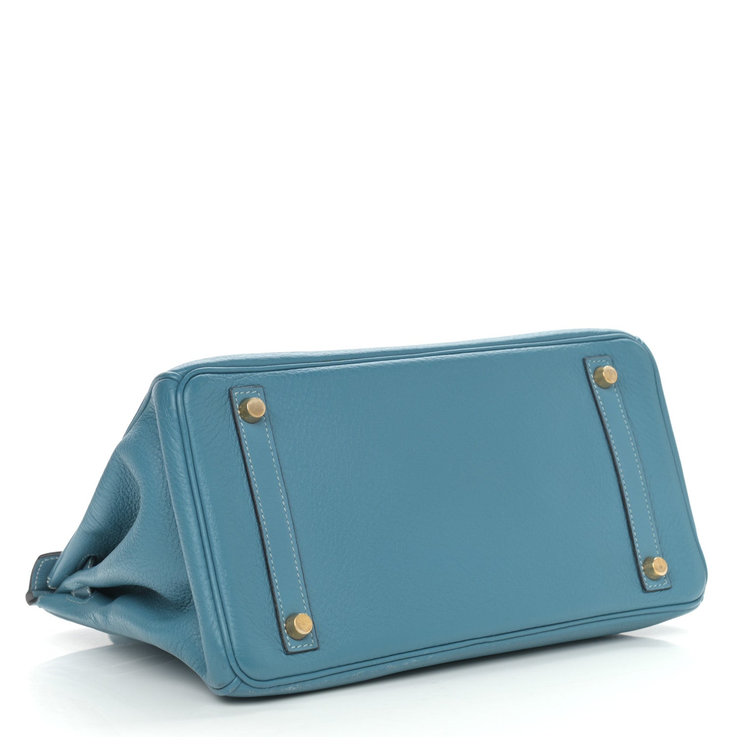 Hermes Taurillon Clemence Birkin 30 Blue Jean 3 of 15