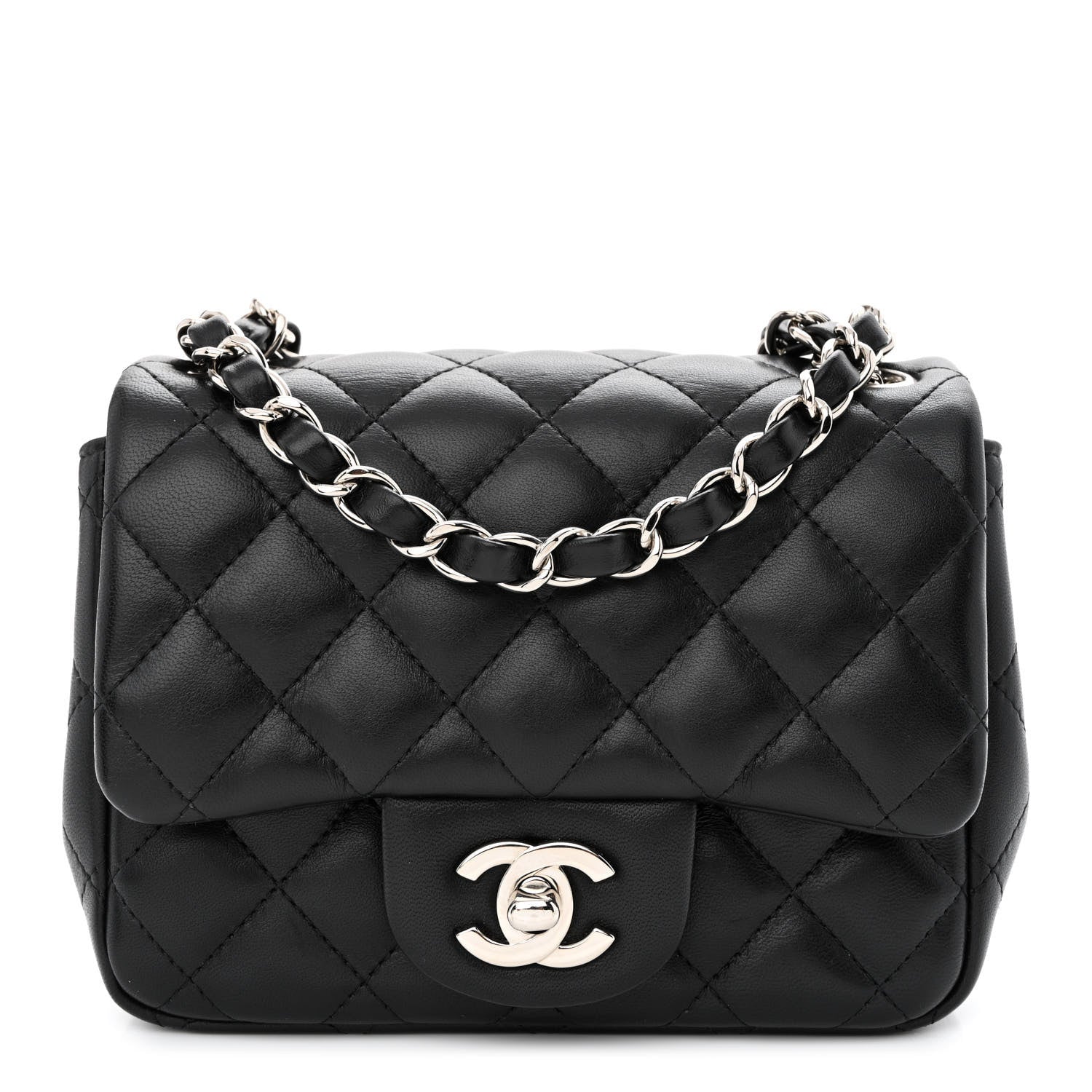 Chanel Lambskin Quilted Mini Square Flap Black 1 of 10