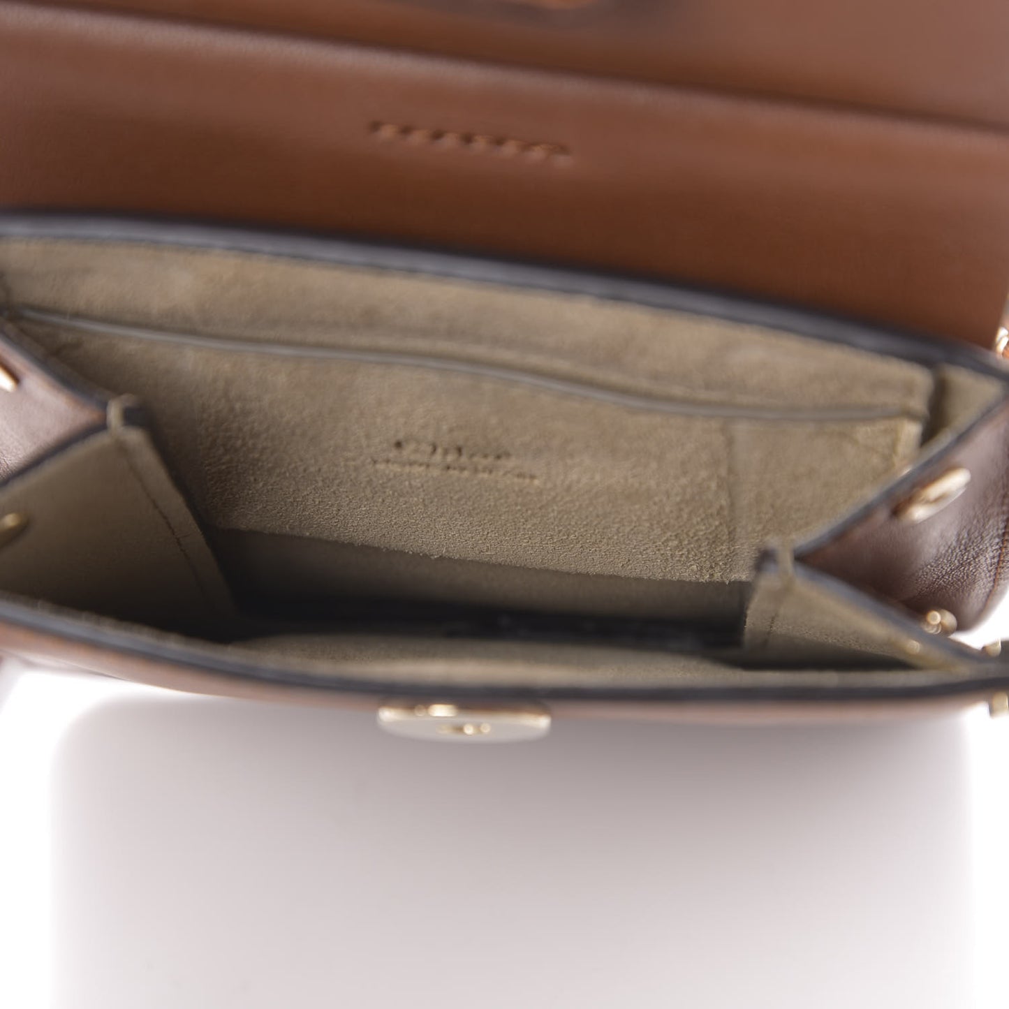 Suede Calfskin Mini Faye Bracelet Bag Tobacco