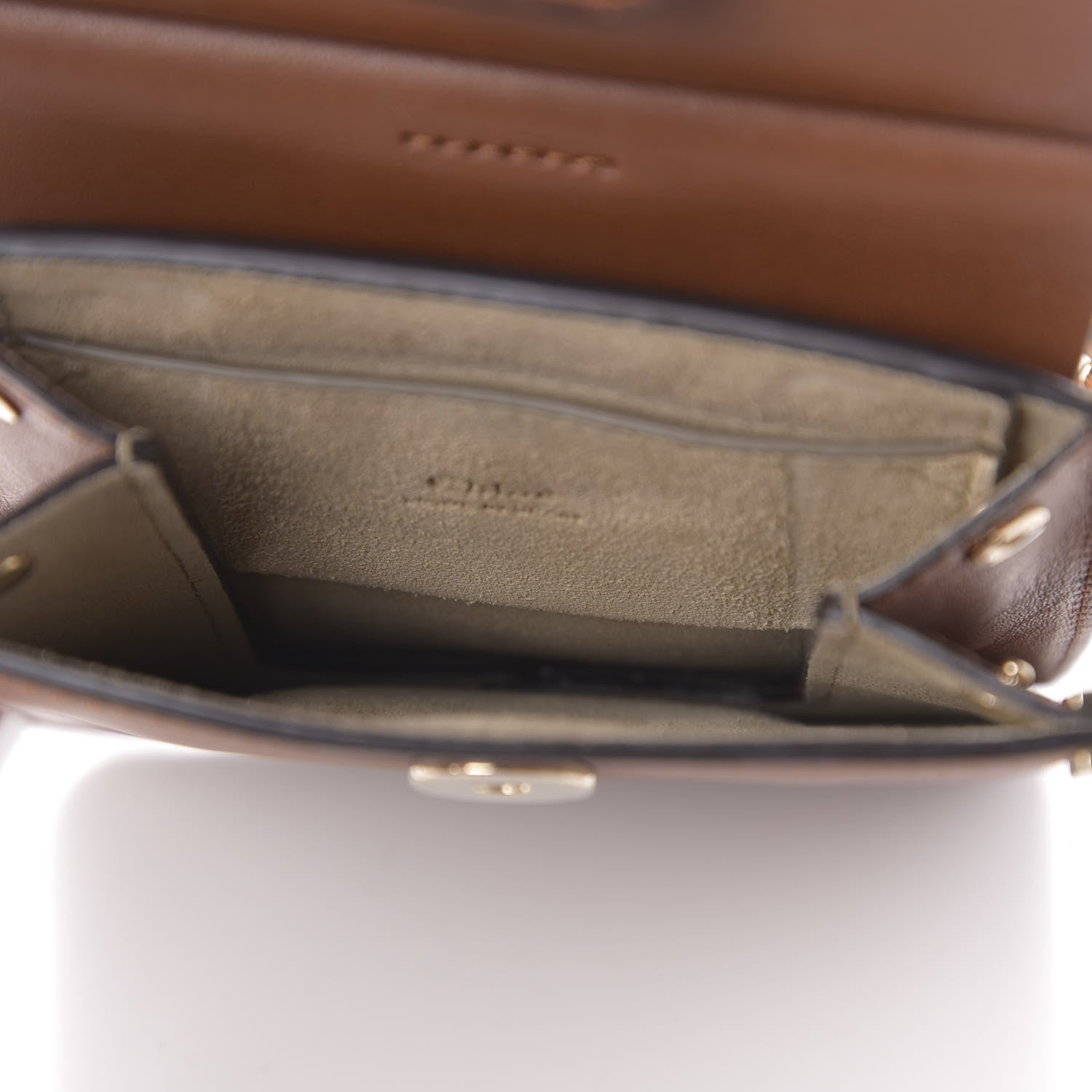 Chloe Suede Calfskin Mini Faye Bracelet Bag Tobacco 5 of 6