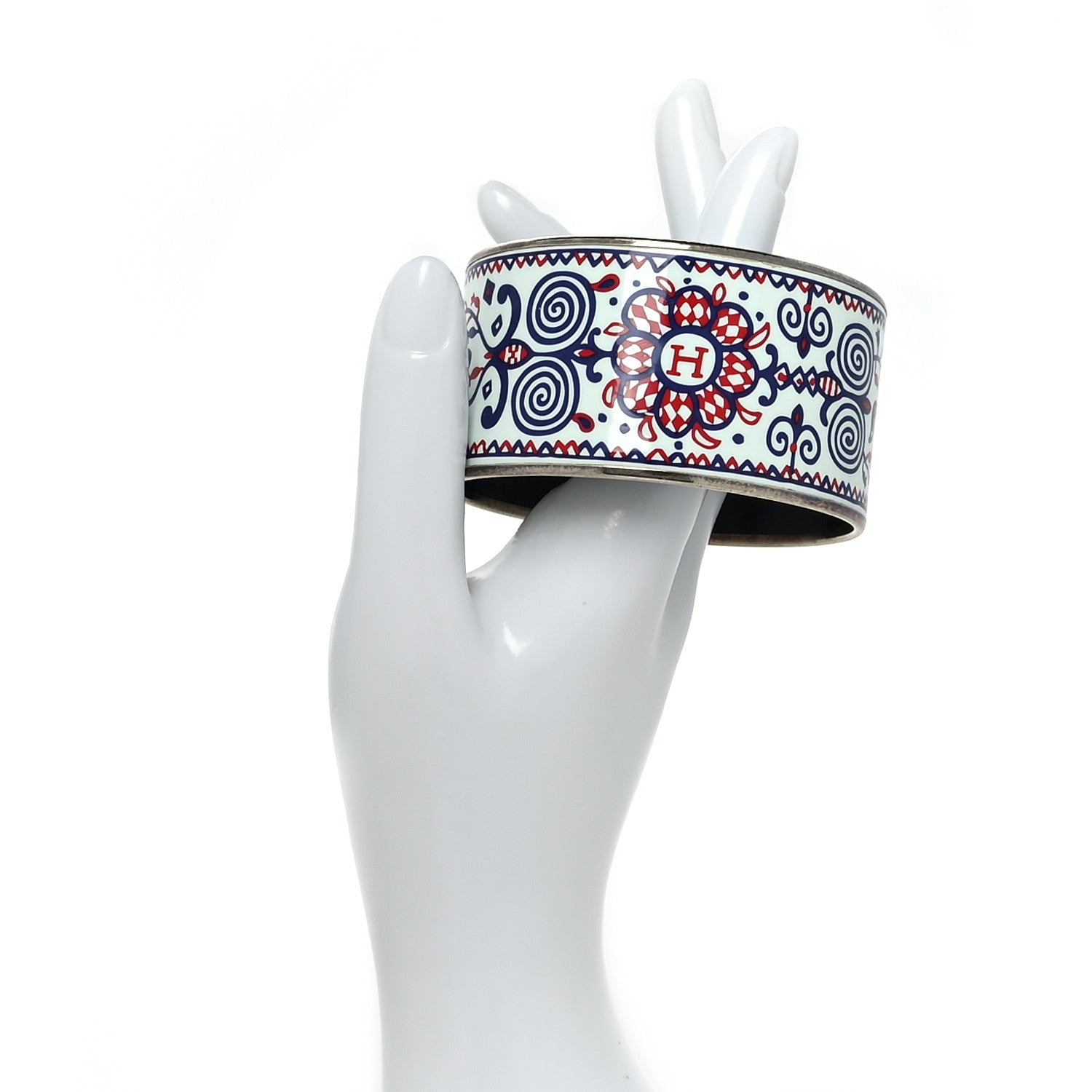 Hermes Enamel Printed Horses Extra Wide Bracelet 70 2 of 6
