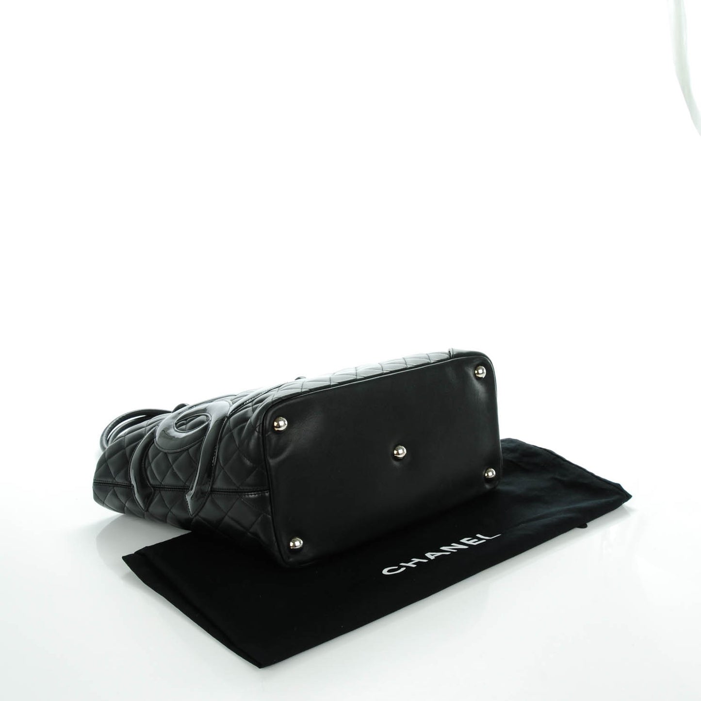 Calfskin Quilted Large Cambon Tote Black