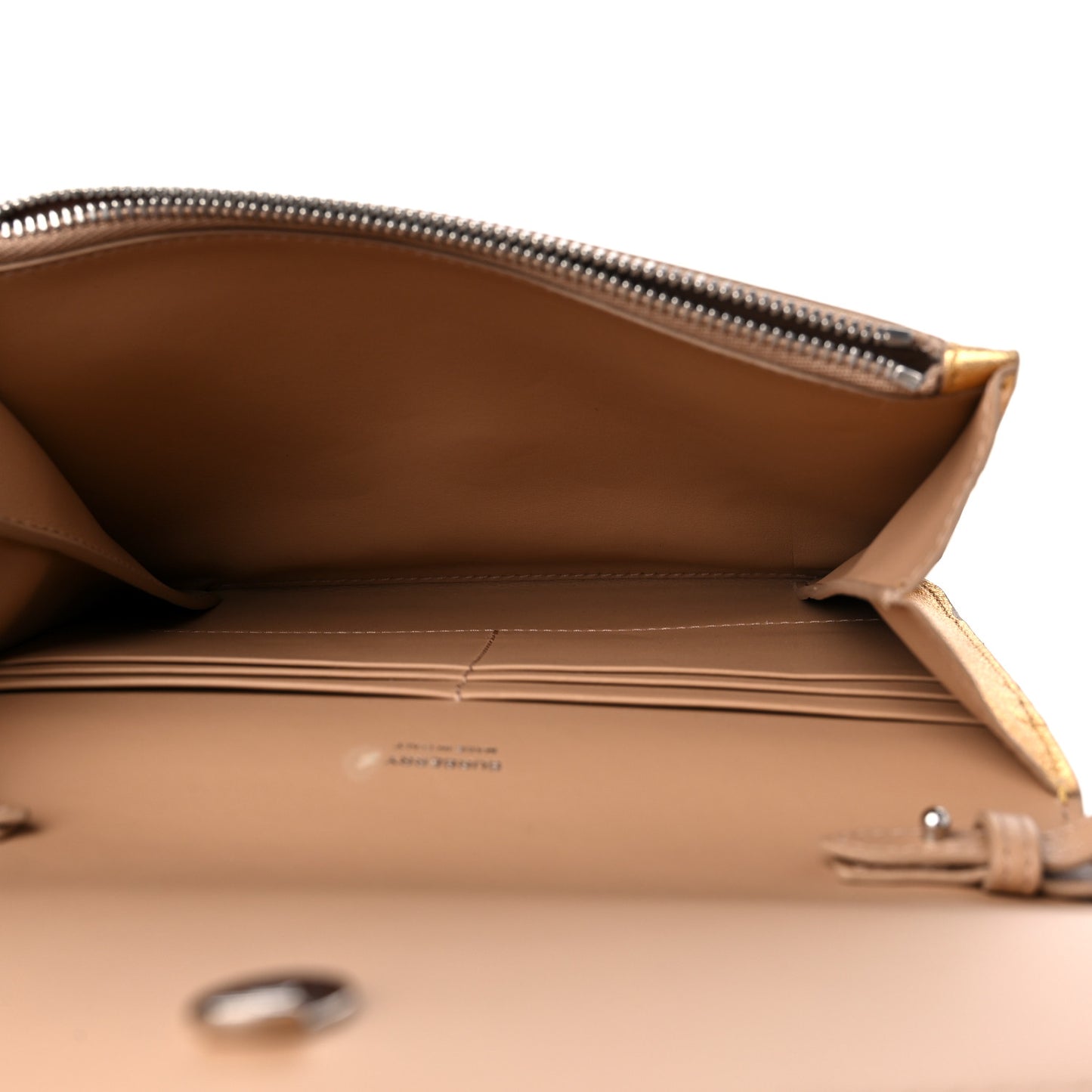 Metallic Calfskin Monogram TB Flat Crossbody Bag Gold