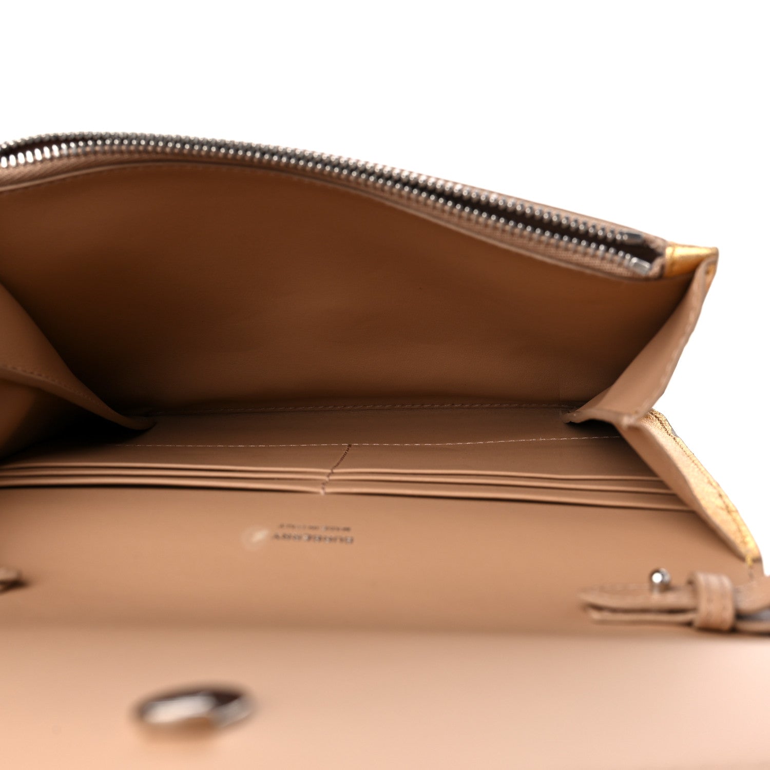 Burberry Metallic Calfskin Monogram TB Flat Crossbody Bag Gold 5 of 10