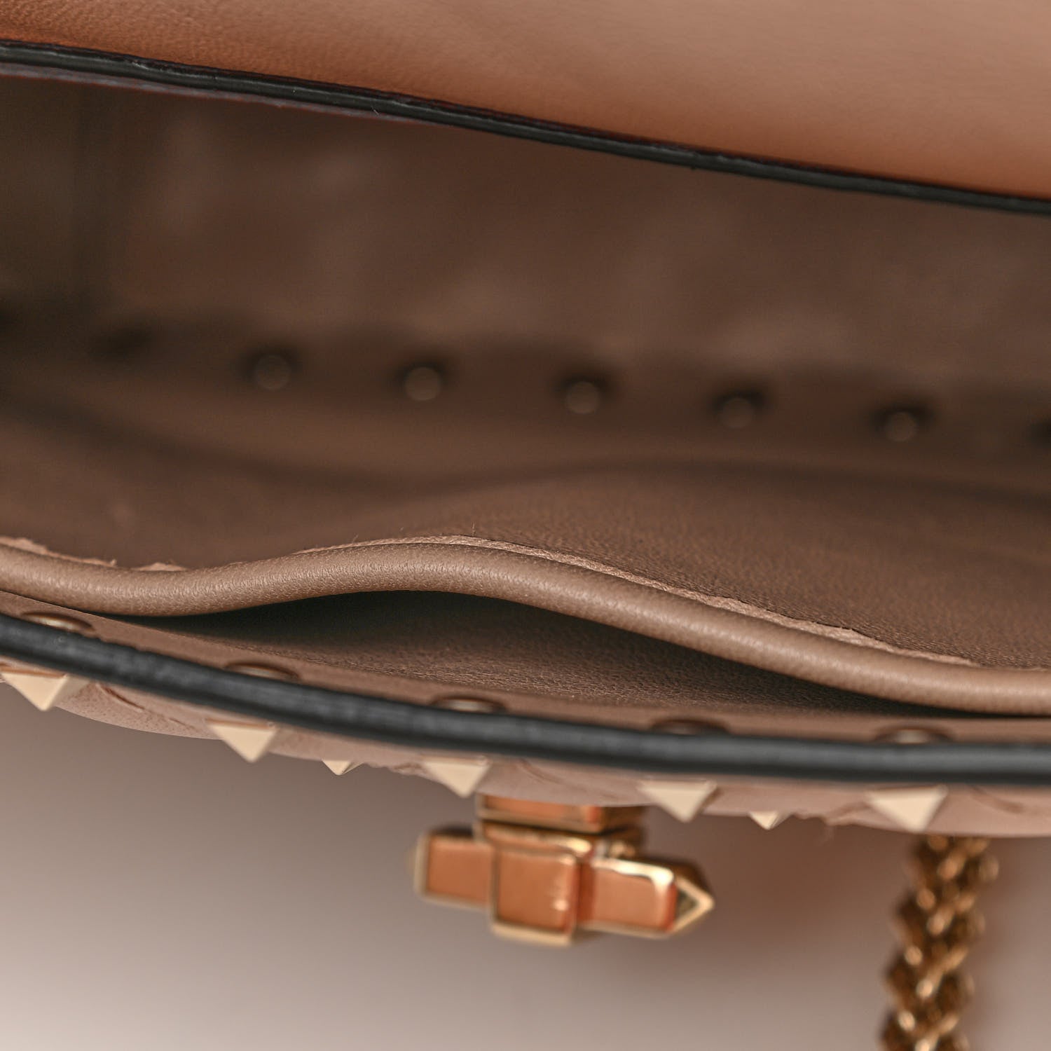 Valentino Garavani Lambskin Medium Rockstud Spike Shoulder Bag Poudre 12 of 13