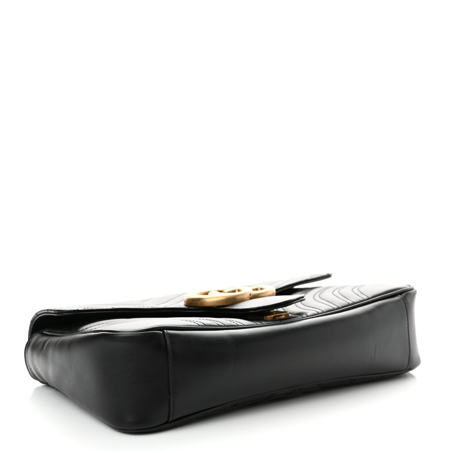 Calfskin Matelasse Medium GG Marmont Shoulder Bag Black