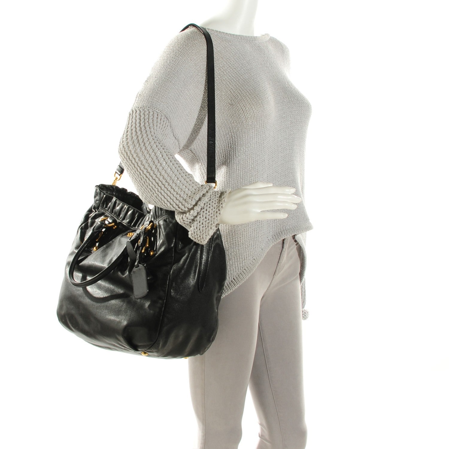 Prada Soft Calf Hobo Nero Black 3 of 8