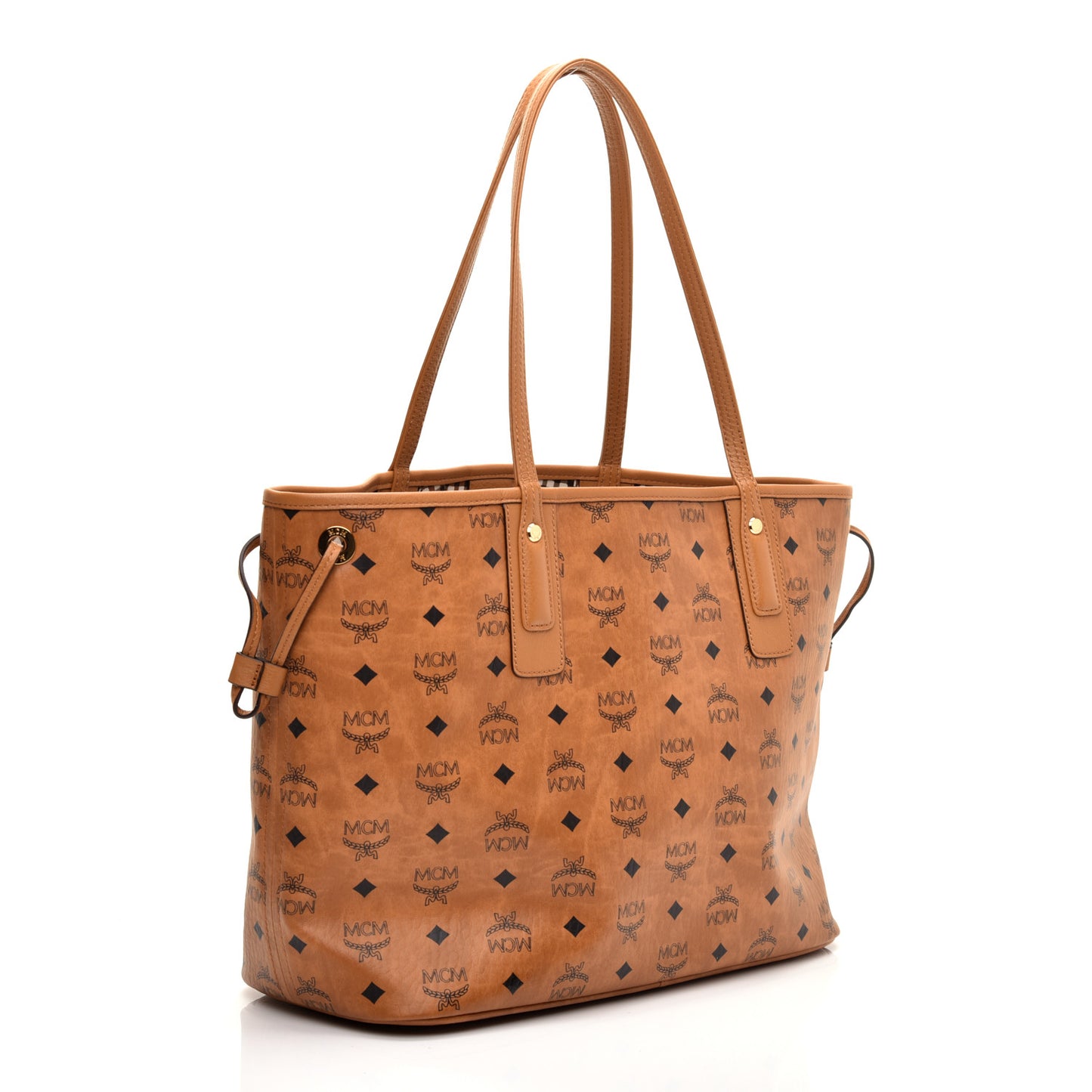 Visetos Medium Liz Reversible Shopper Tote Cognac