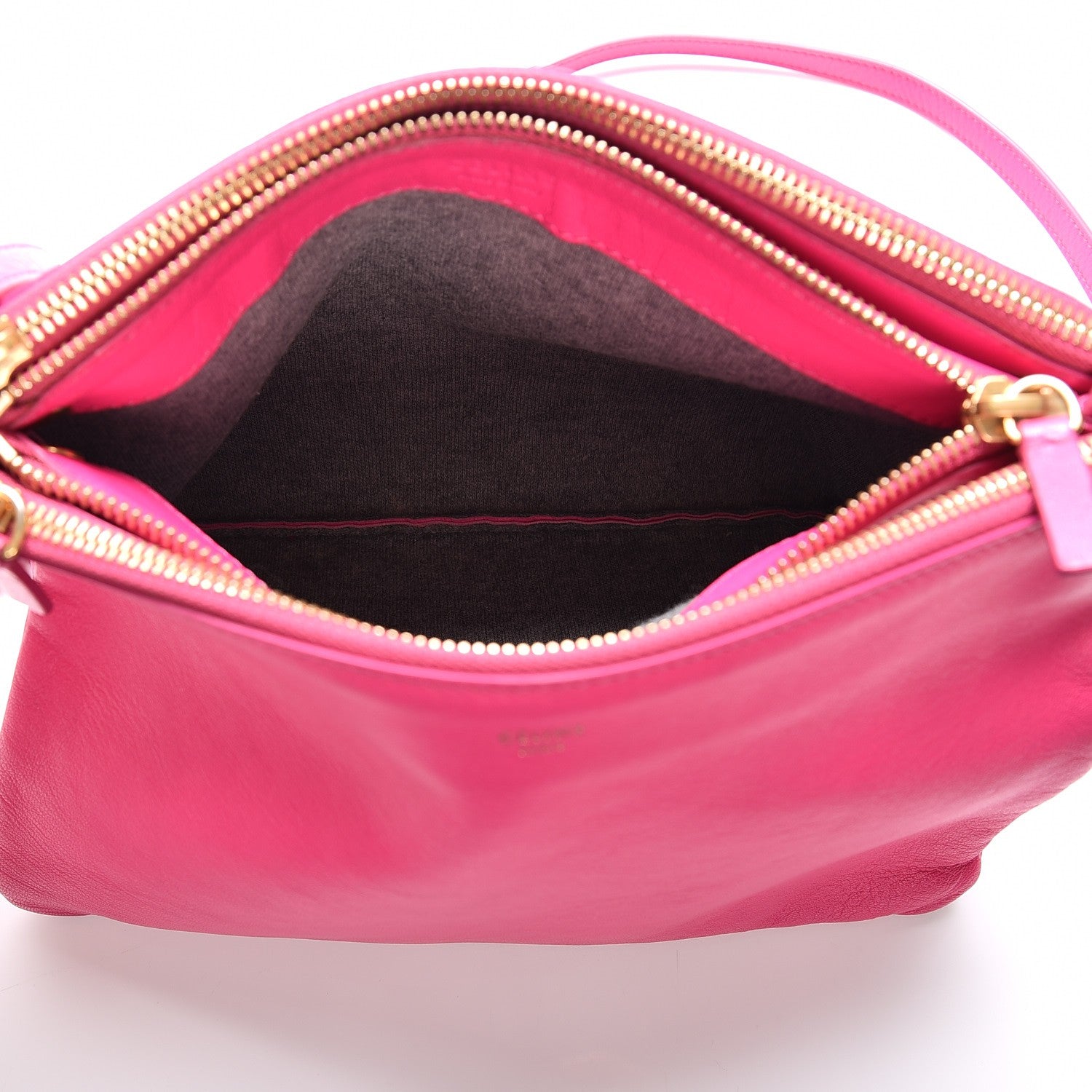 Celine Lambskin Large Trio Crossbody Bag Fuchsia 5 of 8
