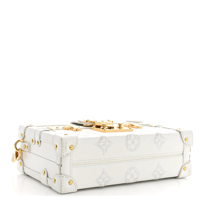 Louis Vuitton Calfskin Monogram Embroidered Petite Malle White 4 of 11