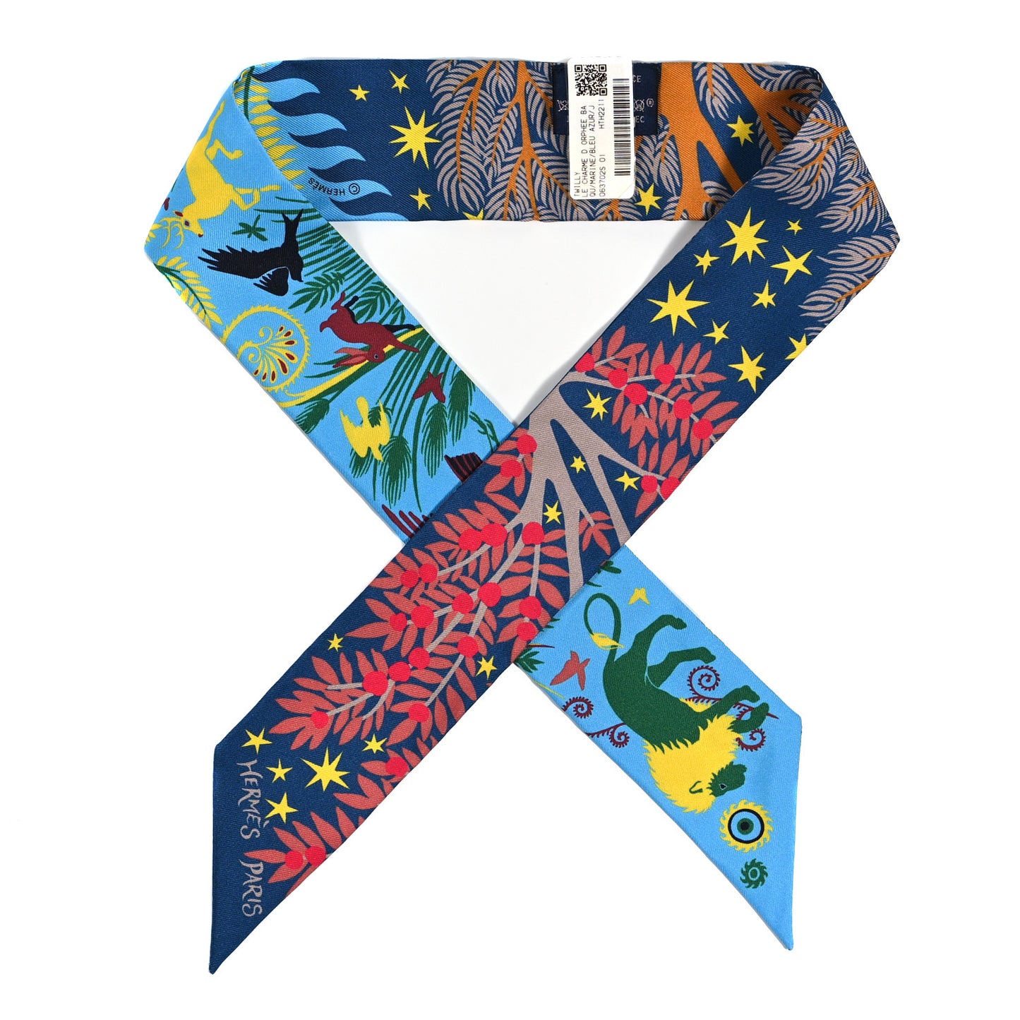 Silk Le Charme D Orphee Marine Bleu Azur Jaune