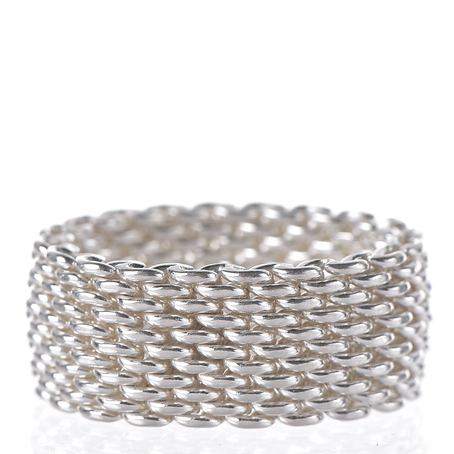 Tiffany Sterling Silver Somerset Mesh Ring 51 5.75 3 of 4