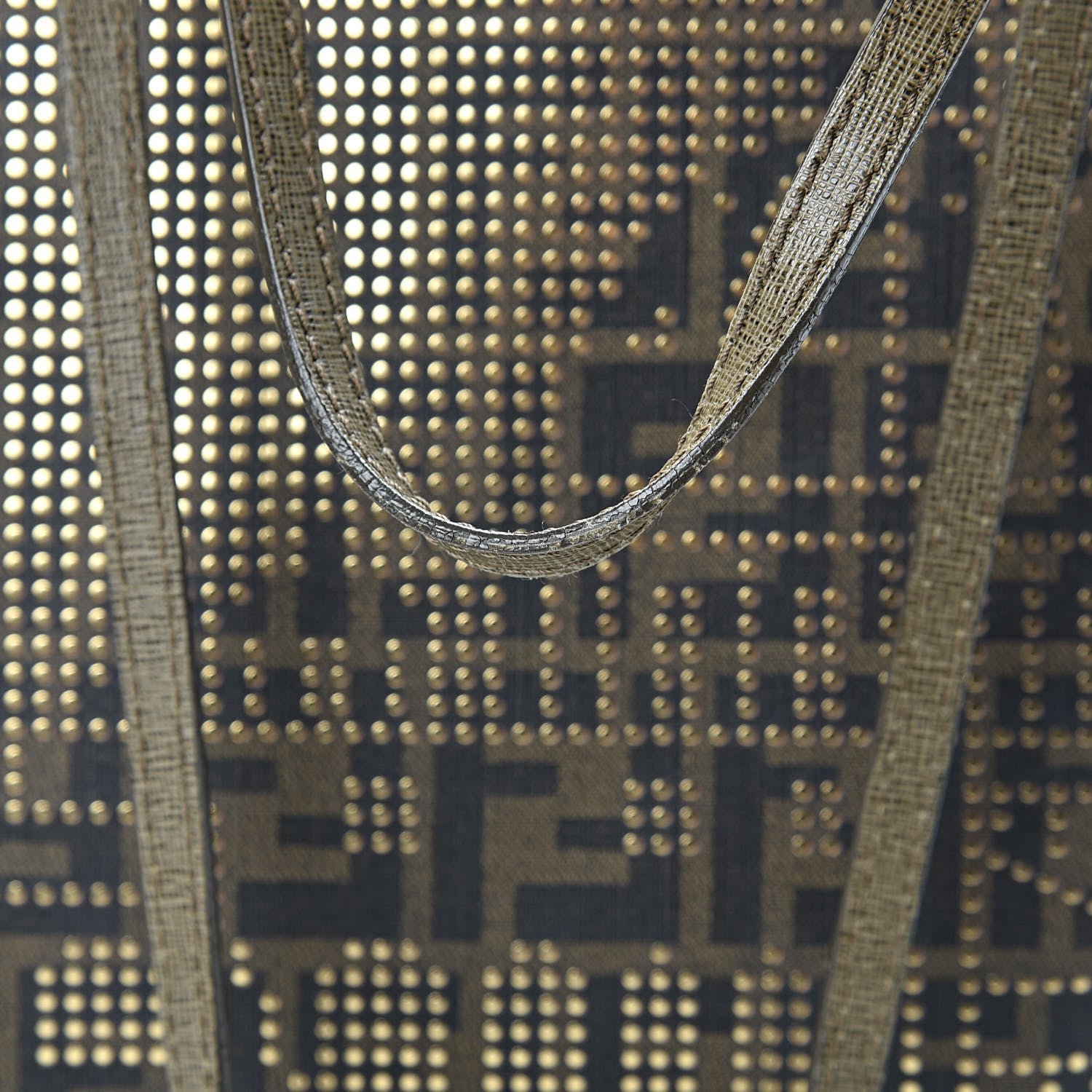 Fendi Zucca Lampo Studded Roll Tote Tobacco 11 of 12
