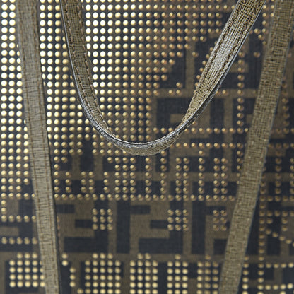 Fendi Zucca Lampo Studded Roll Tote Tobacco 11 of 12